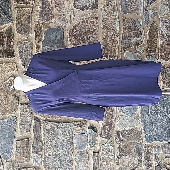 MM Lafleur Blue Niko Faux Wrap Bodice Lined Dress Size 12 - Picture 2 of 11